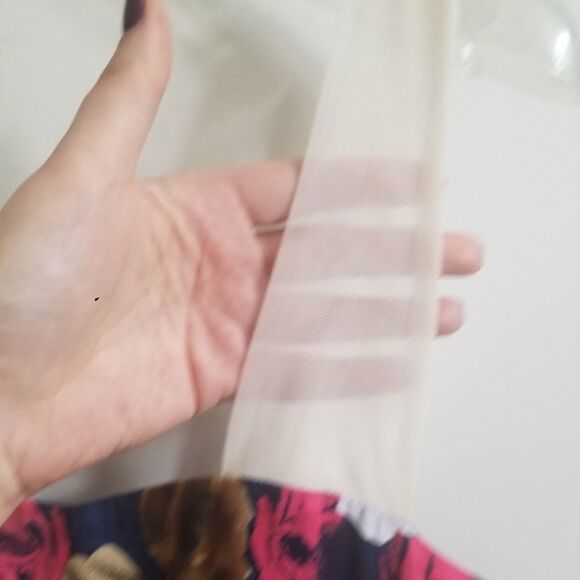 BB DAKOTA | dress floral mesh straps pink brown cream sz 6 - Picture 5 of 7